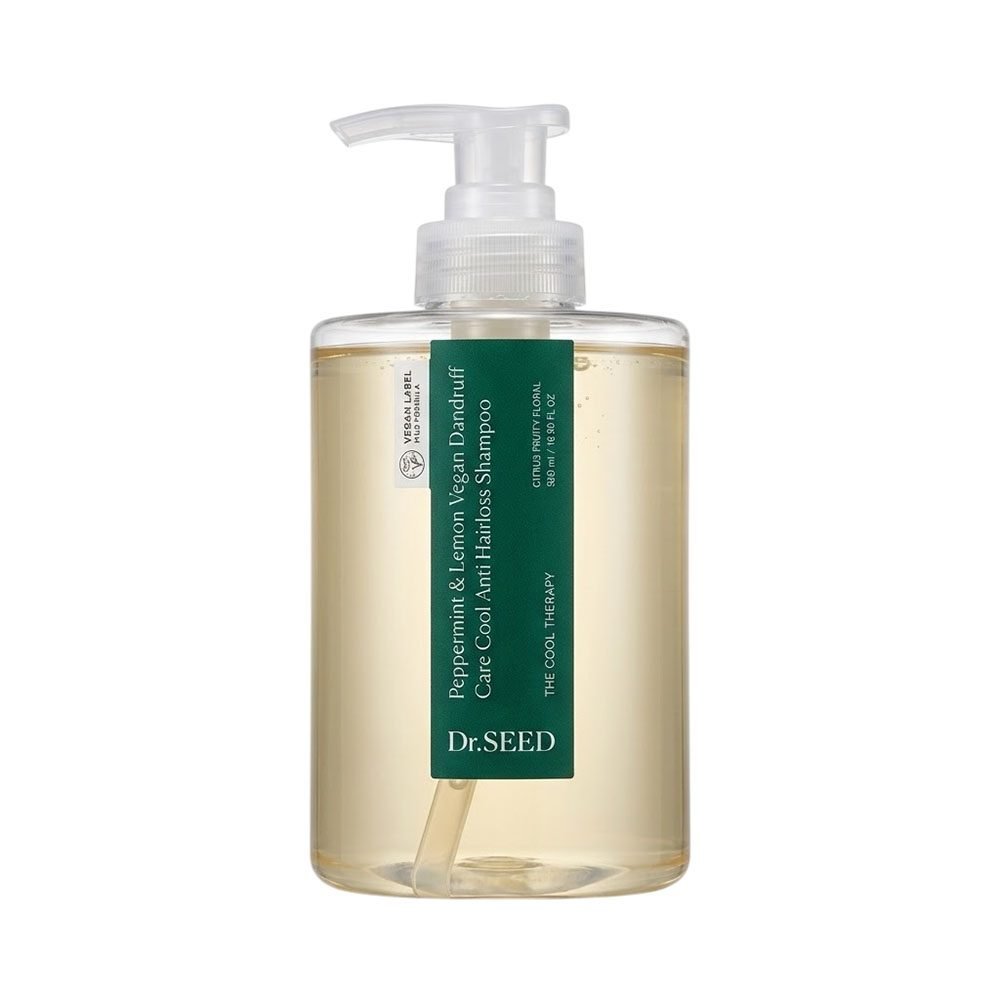 Shampoo Dr.Seed Peppermint Lemon Vengan Dandruff Care Cool Anti Hairloss 480 Ml