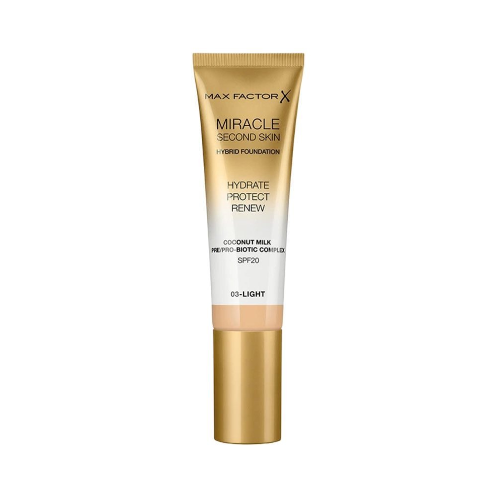 BASE MAX FACTOR MIRACLE TOUCH SECOND SKIN SPF20 03 LIGHT 30 ML