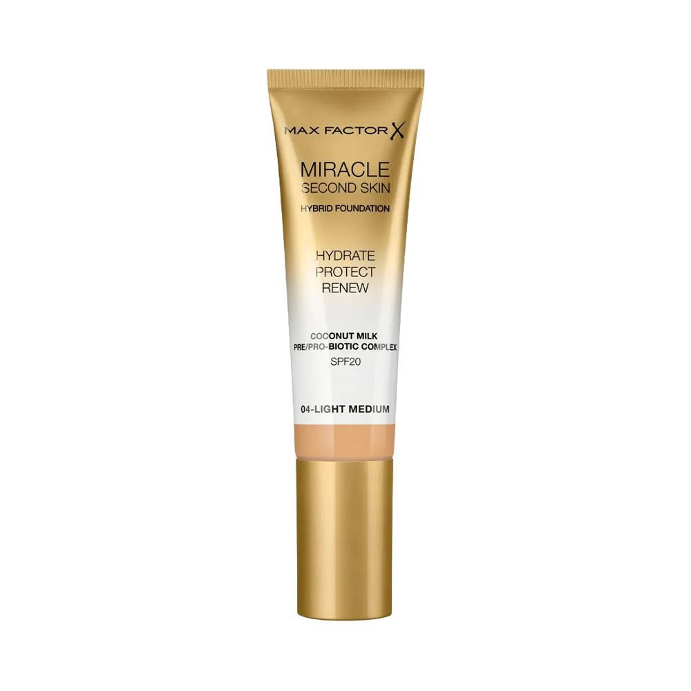 BASE MAX FACTOR MIRACLE TOUCH SECOND SKIN SPF20 04 LIGHT MEDIUM 30 ML
