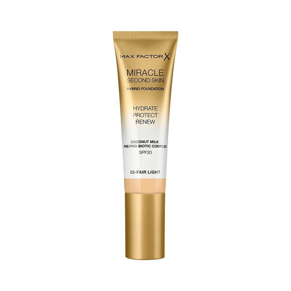 BASE MAX FACTOR MIRACLE TOUCH SECOND SKIN SPF20 02 FAIR LIGHT 30 ML